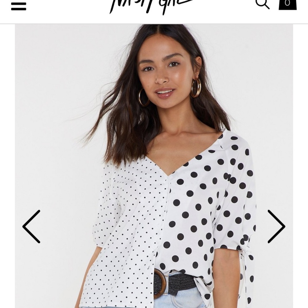 Nasty Gal Polka Dot Tie Top